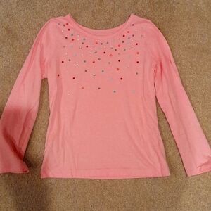 Pretty pink Carters shirt size 7 with sparkly beaded decoration